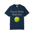 Focus Wins Matches Tennis Ball T-shirt | Tennis Graphic Tee - 250 USA Celebration
