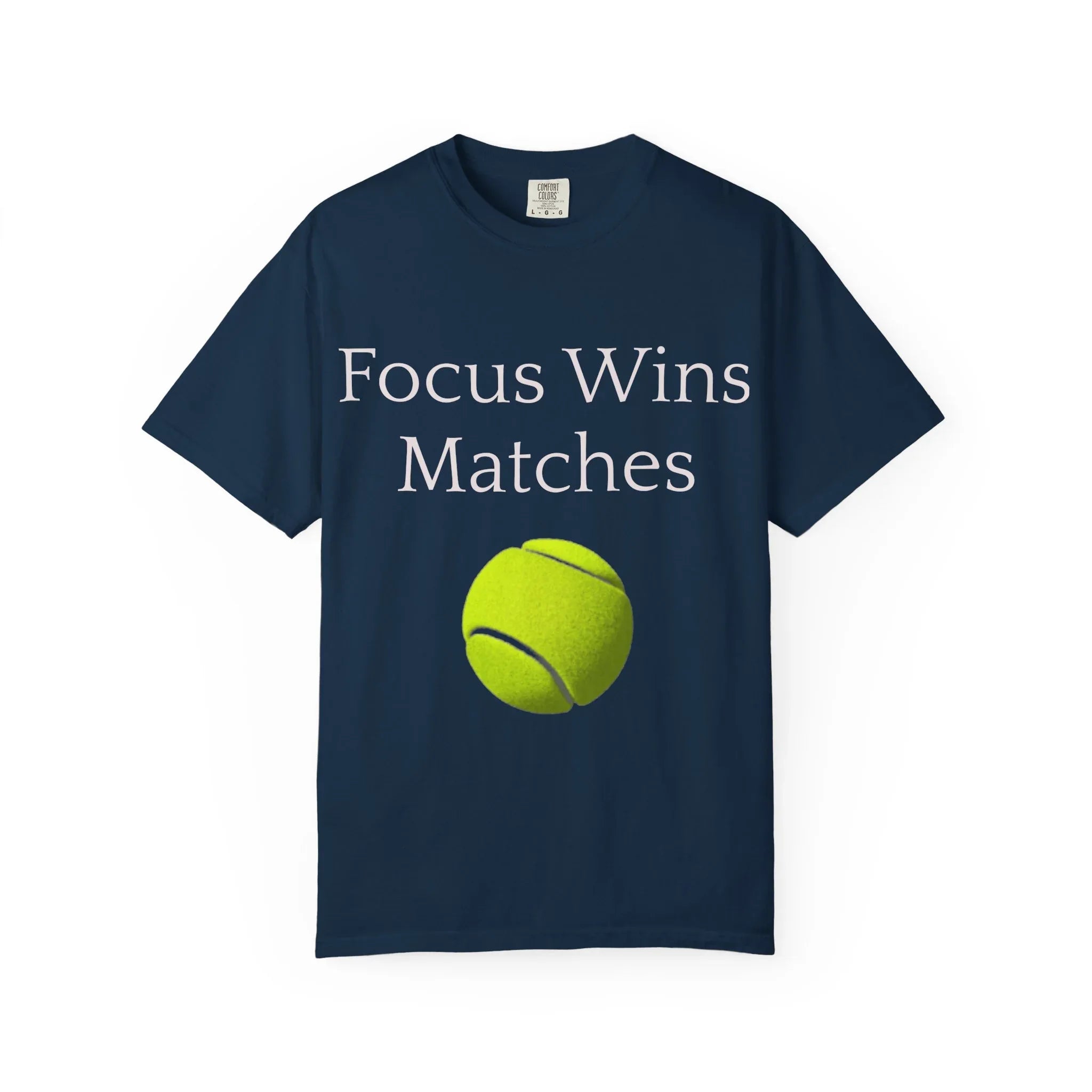 Focus Wins Matches Tennis Ball T-shirt | Tennis Graphic Tee - 250 USA Celebration
