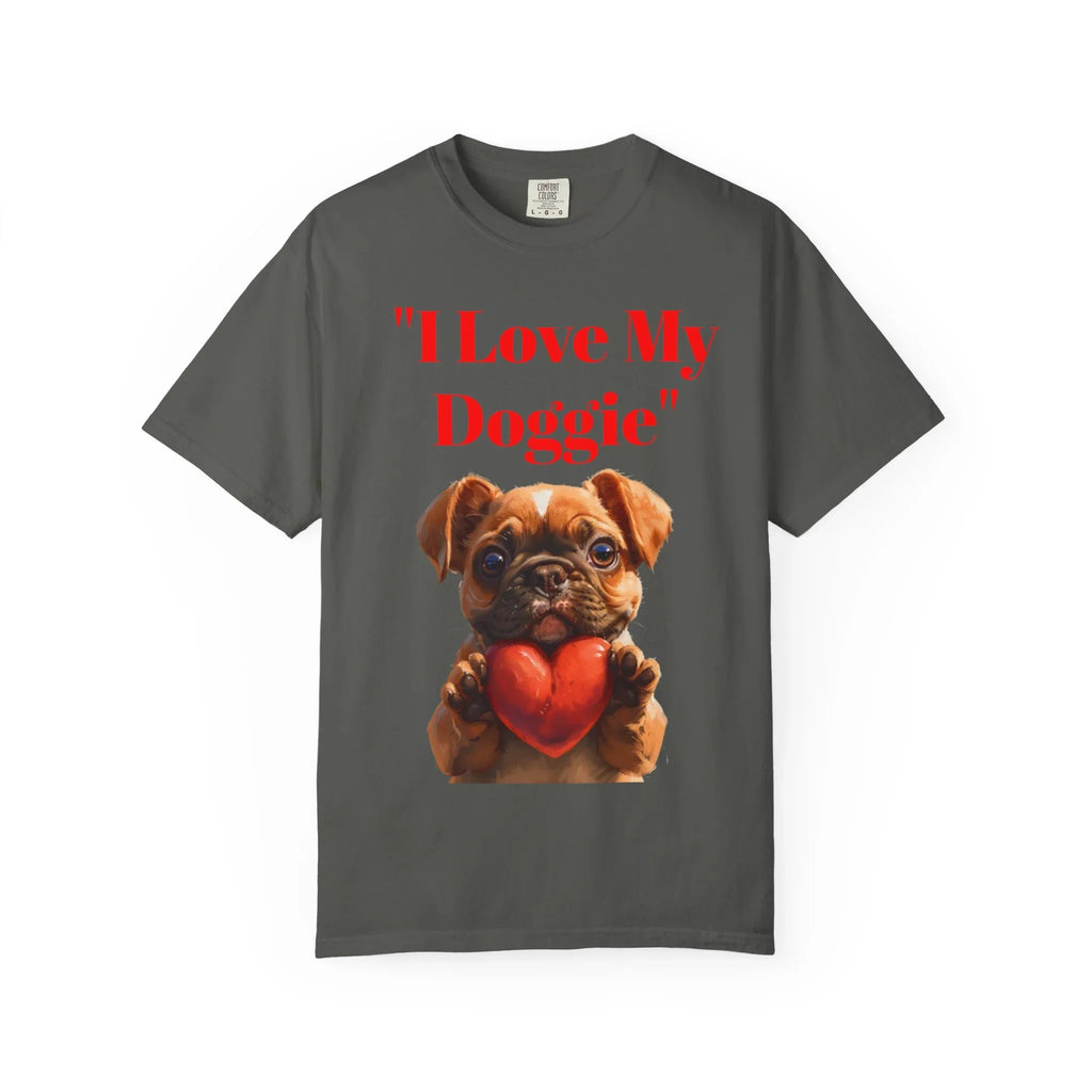 Cute French Bulldog Puppy Holding Red Heart T-shirt | Dog Lover Cartoon - 250 USA Celebration