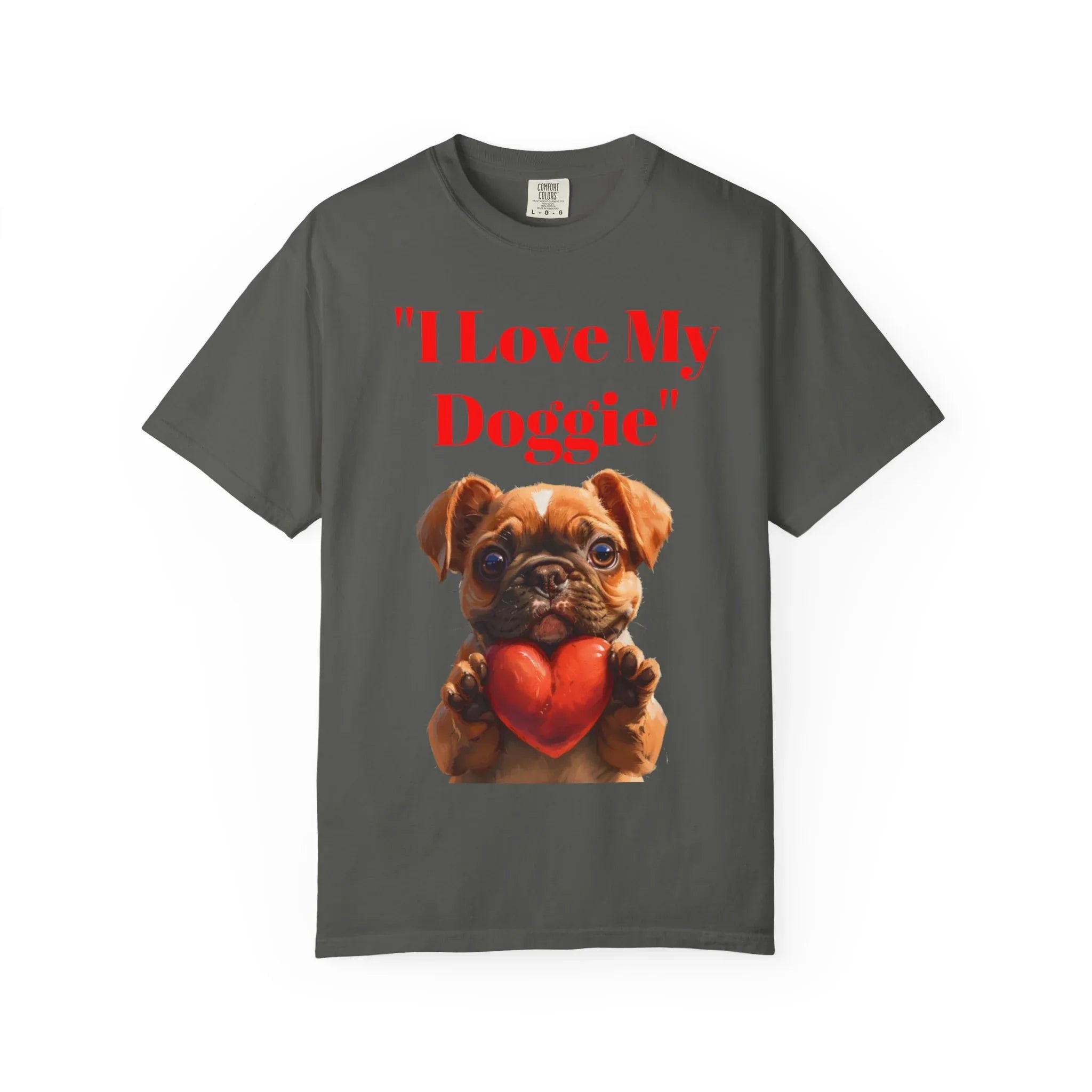 Cute French Bulldog Puppy Holding Red Heart T-shirt | Dog Lover Cartoon - 250 USA Celebration