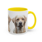 Soulful Labrador Portrait Accent Coffee Mug, Cute Dog Face Ceramic Mug - 250 USA Celebration