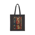 Canvas Tote Bag — Vintage American Flag Portrait / Cosmic Nebula Art