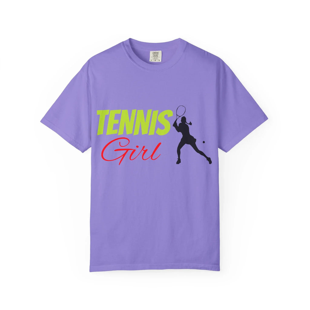 Tennis Girl T-shirt | Tennis Player Silhouette, Sporty Graphic Tee - 250 USA Celebration
