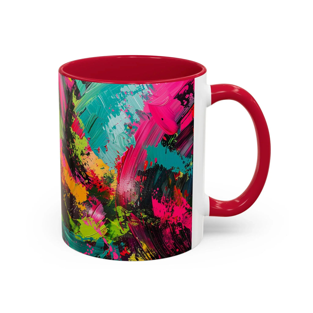 Abstract Colorful Brushstroke Mug | 11oz 15oz Ceramic - 250 USA Celebration