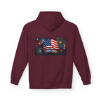 USA 250 Patriotic Hoodie with American Flag & Fireworks