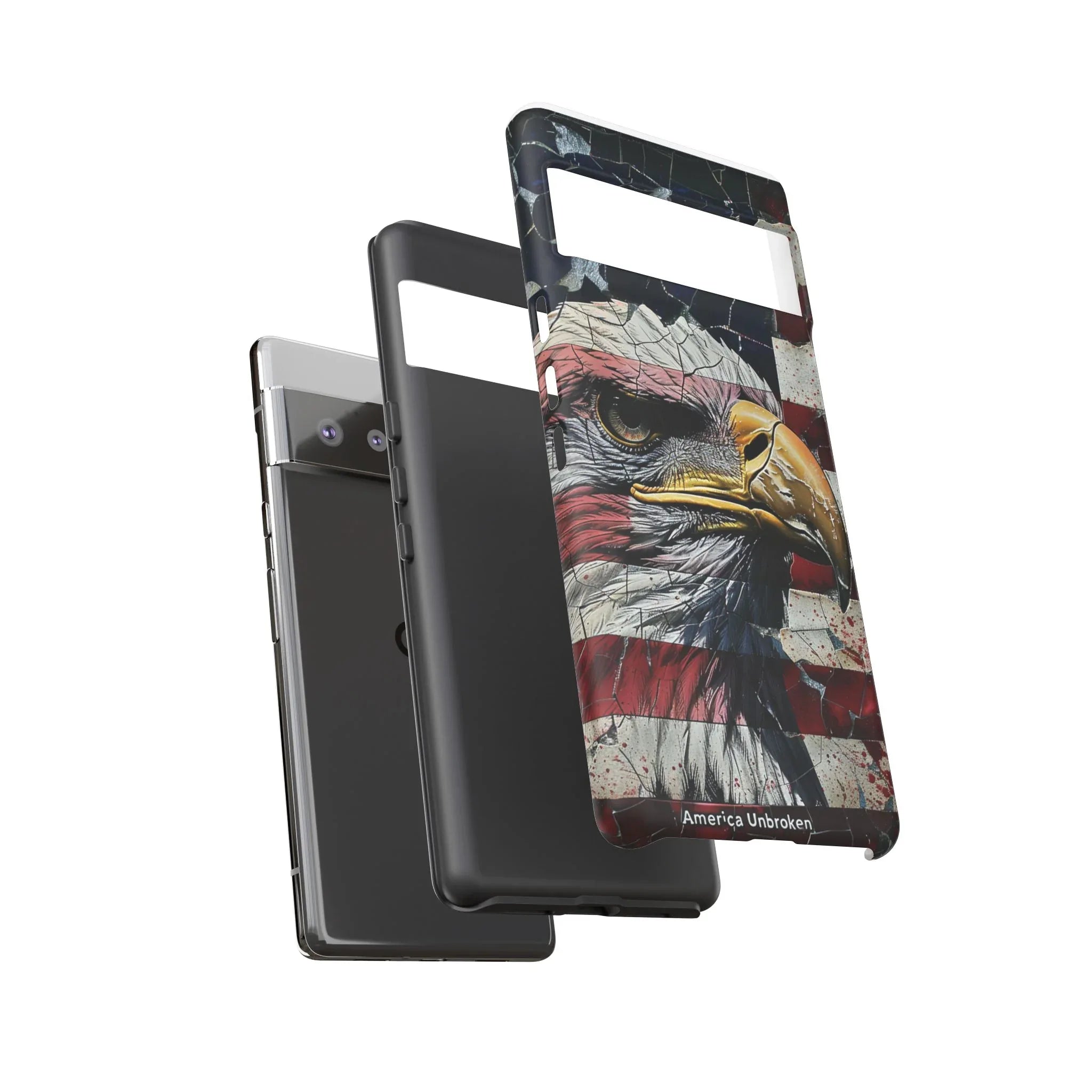 American Flag Bald Eagle phone case | Patriotic iPhone cover, cracked vintage flag design - 250 USA Celebration