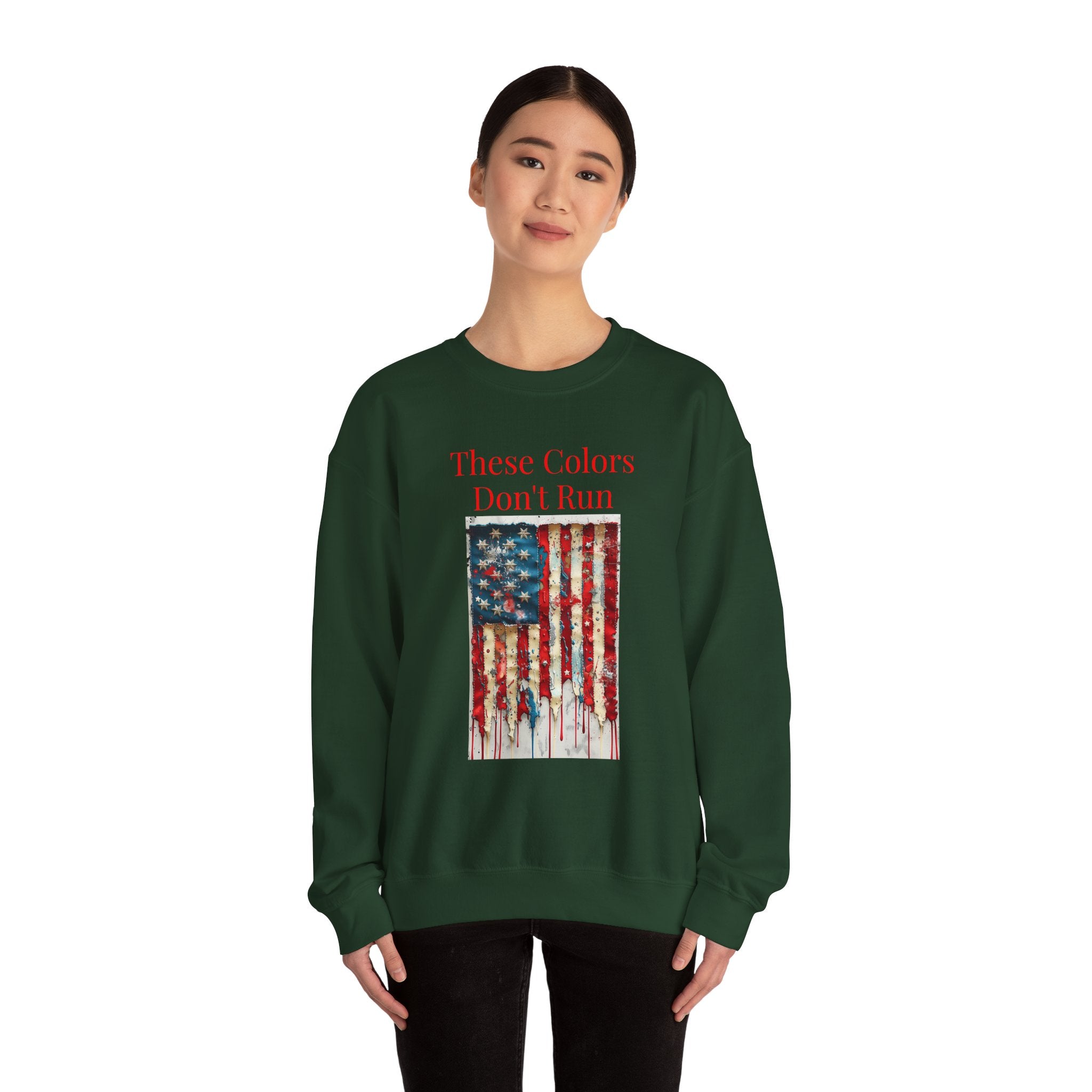 Patriotic Vintage Crewneck Sweatshirt, USA Flag Design, Unisex Sweatshirt, Cozy Apparel for Independence Day, Gift for Veterans