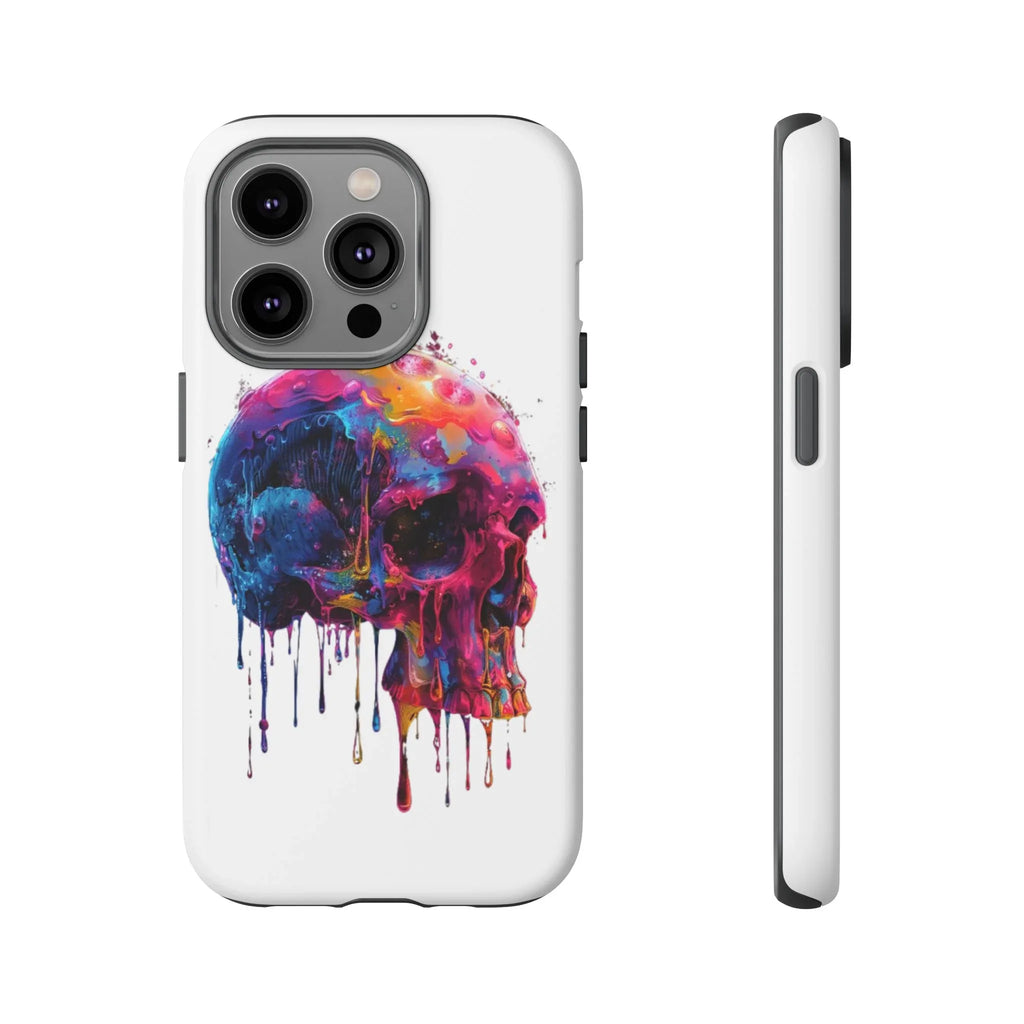 Colorful Drip Skull Phone Case | Hard Plastic Protective Case - 250 USA Celebration
