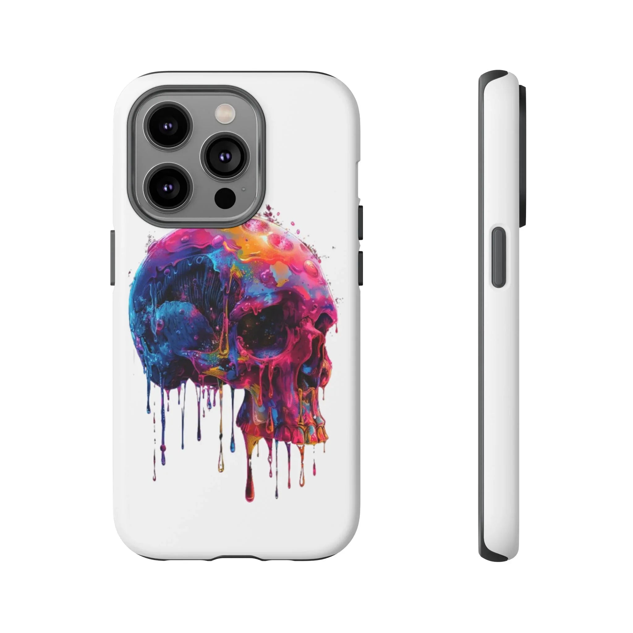 Colorful Drip Skull Phone Case | Hard Plastic Protective Case - 250 USA Celebration