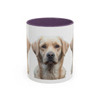 Soulful Labrador Portrait Accent Coffee Mug, Cute Dog Face Ceramic Mug - 250 USA Celebration