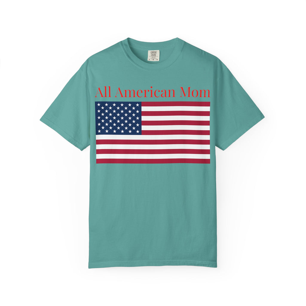 All American Mom T-Shirt — Patriotic USA Flag Tee for Moms (Mother's Day, 4th of July)