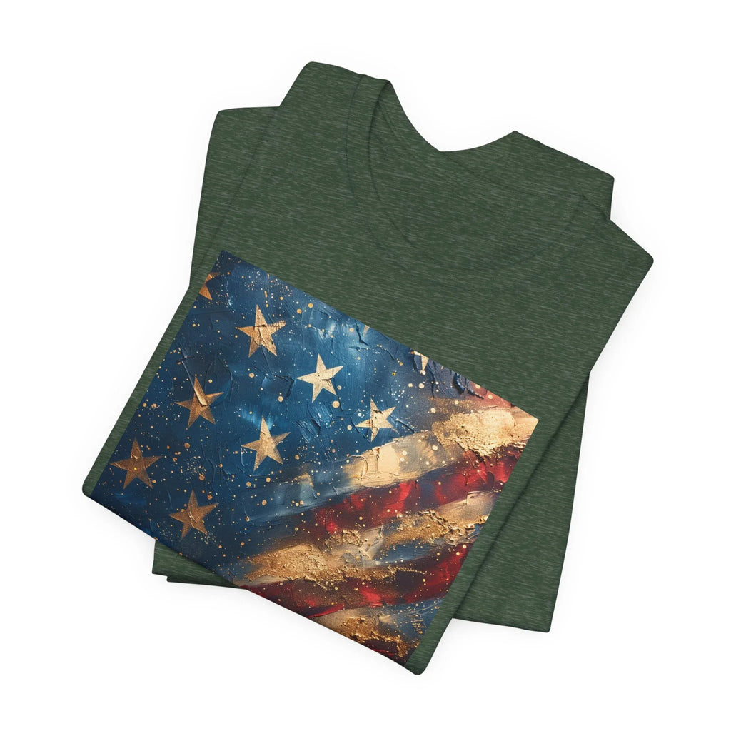 Patriotic Short Sleeve Tee, Unisex Casual Wear, Fourth of July Shirt, Independence Day Gift, Amercan Flag T-Shirt - 250 USA Celebration