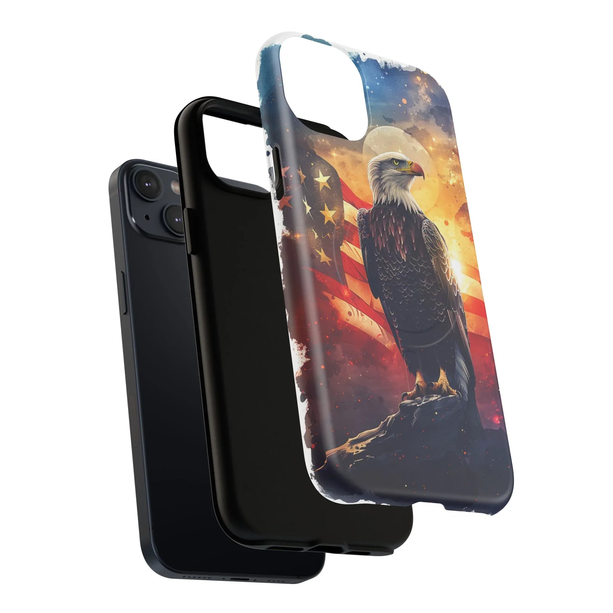 Patriotic Eagle Magnetic Phone Case, Tough Phone Covers, Americana Gifts, Unique Cell Phone Case, Fourth of July, Veterans Day - 250 USA Celebration