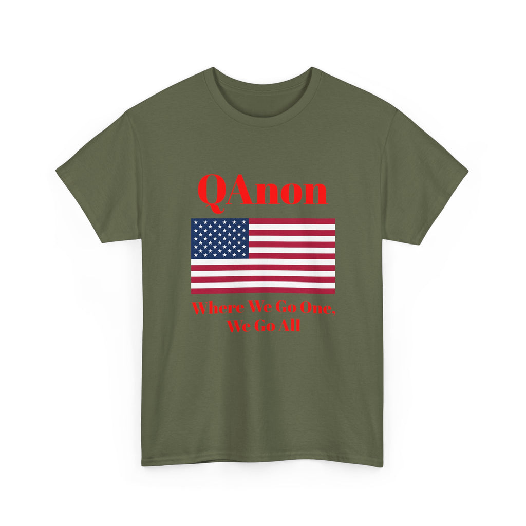 T‑Shirt — QAnon American Flag "Where We Go One, We Go All"