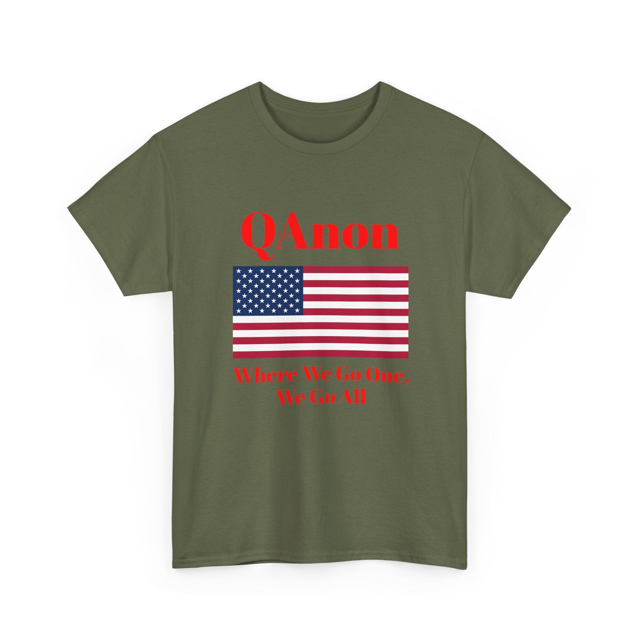 T‑Shirt — QAnon American Flag "Where We Go One, We Go All"