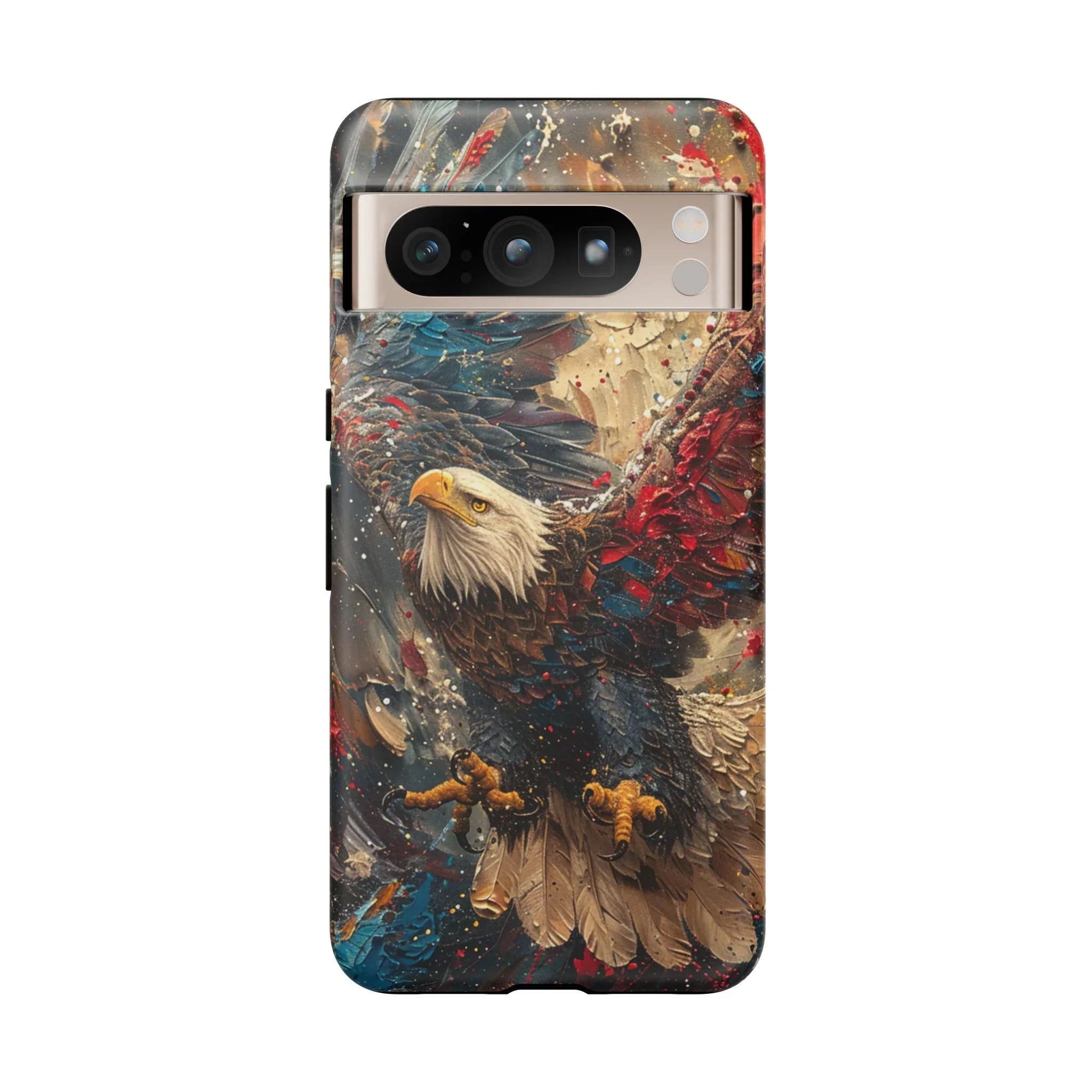 Patriotic Bald Eagle Tough Case | iPhone Phone Case, Red Blue Feather Art - 250 USA Celebration