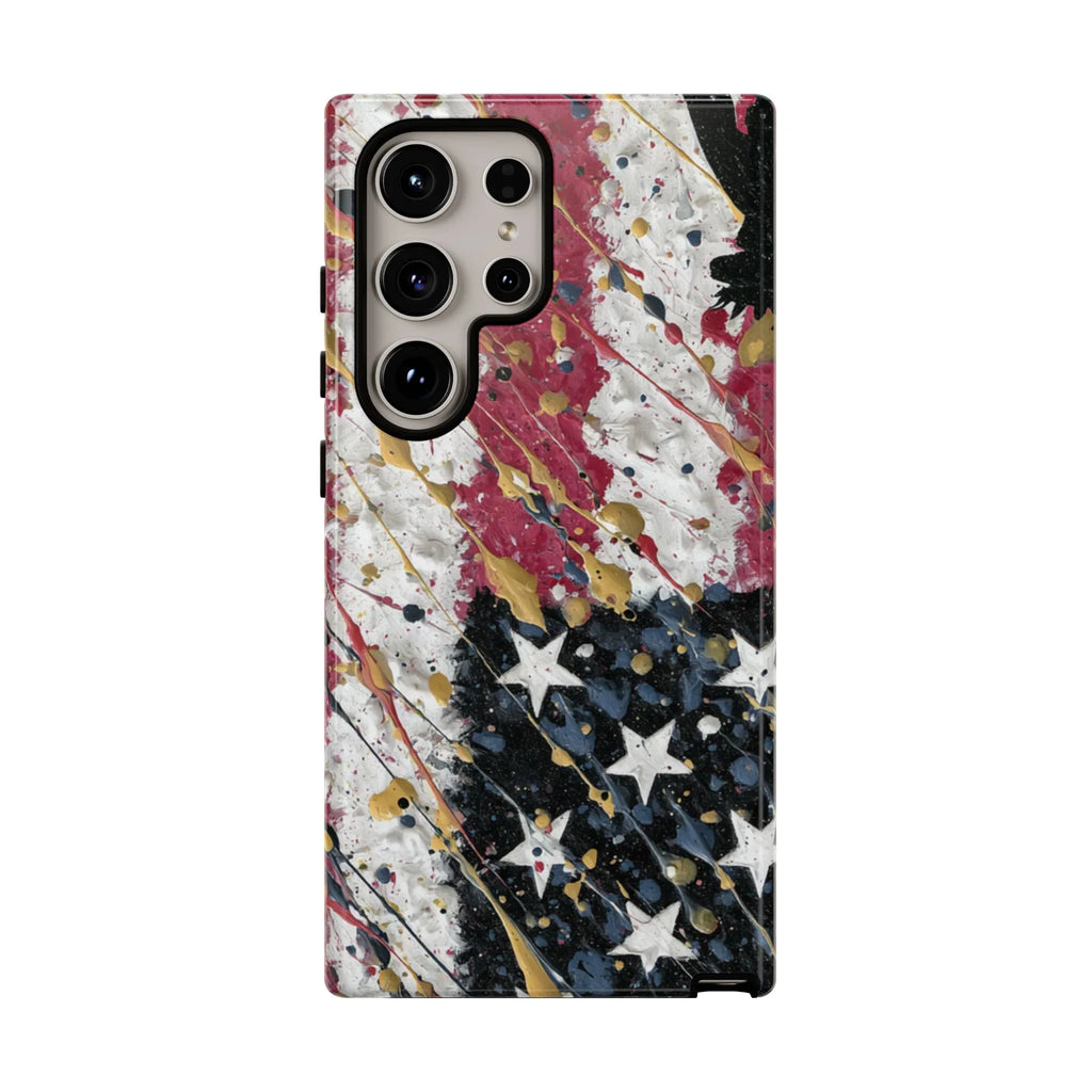 Abstract Drip American Flag Phone Case | Tough Case - 250 USA Celebration