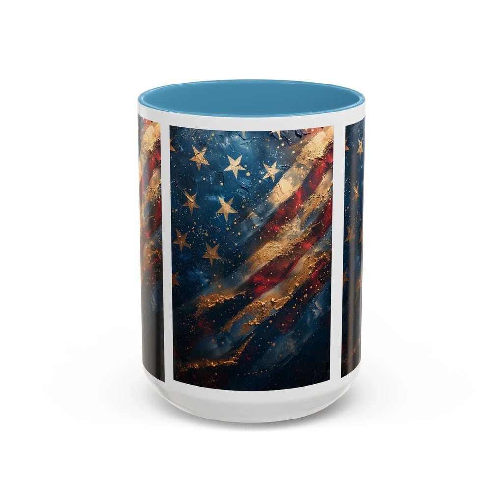 Vintage American Flag Mug | Accent Coffee Mug 11oz 15oz - 250 USA Celebration
