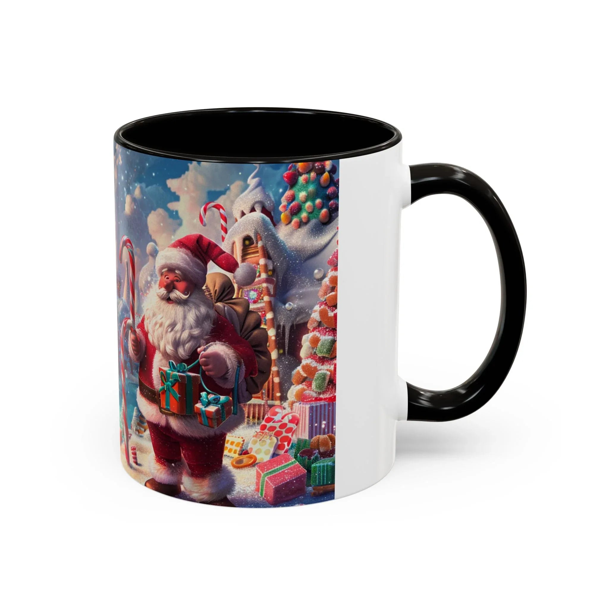 Festive Santa in Candy Wonderland mug | Holiday Christmas ceramic mug - 250 USA Celebration