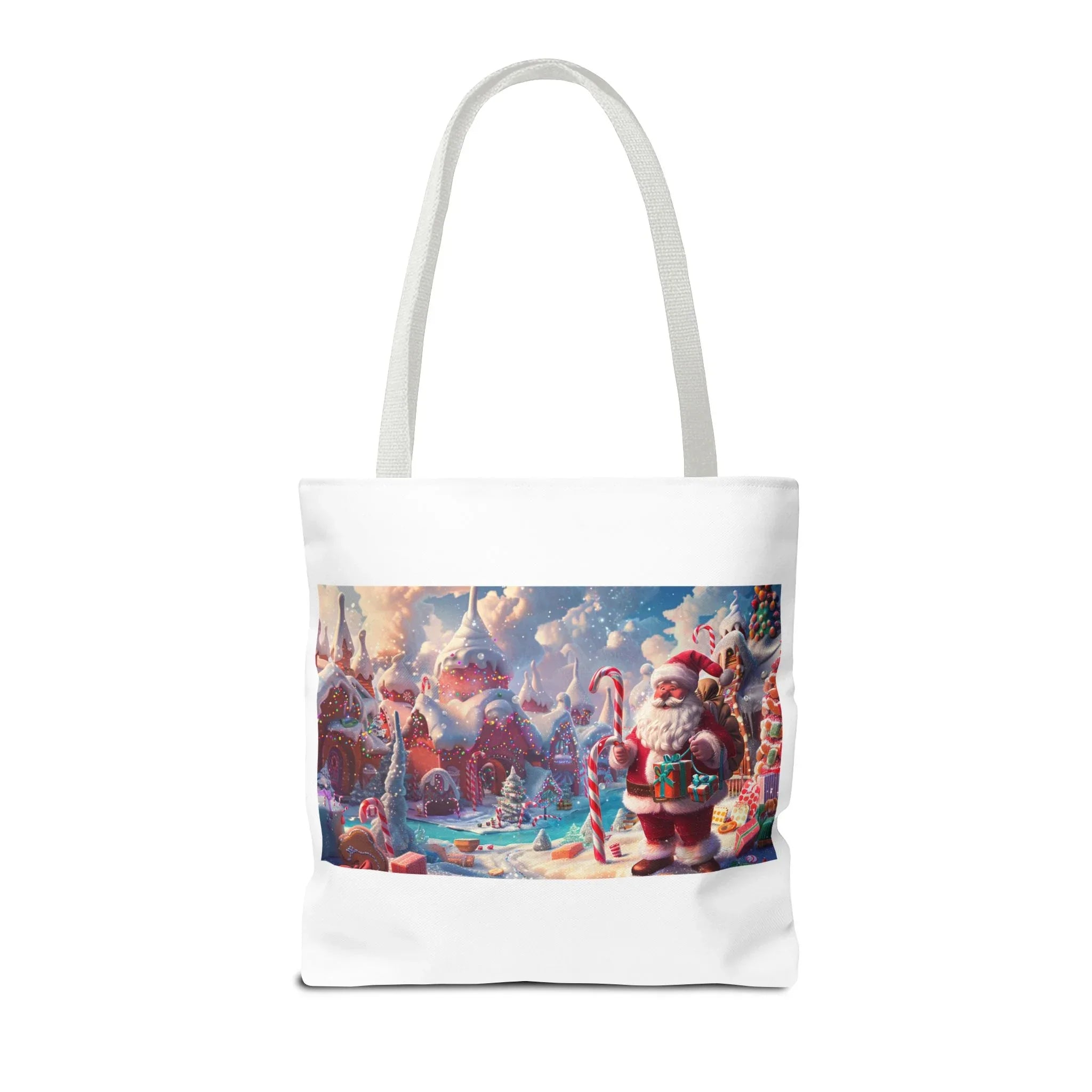 Santa Claus Holiday Tote Bag, AOP Printing, Christmas Gift Bag, Festive Shopping Tote, Fun Winter Accessories, Unique Holiday Item - 250 USA Celebration