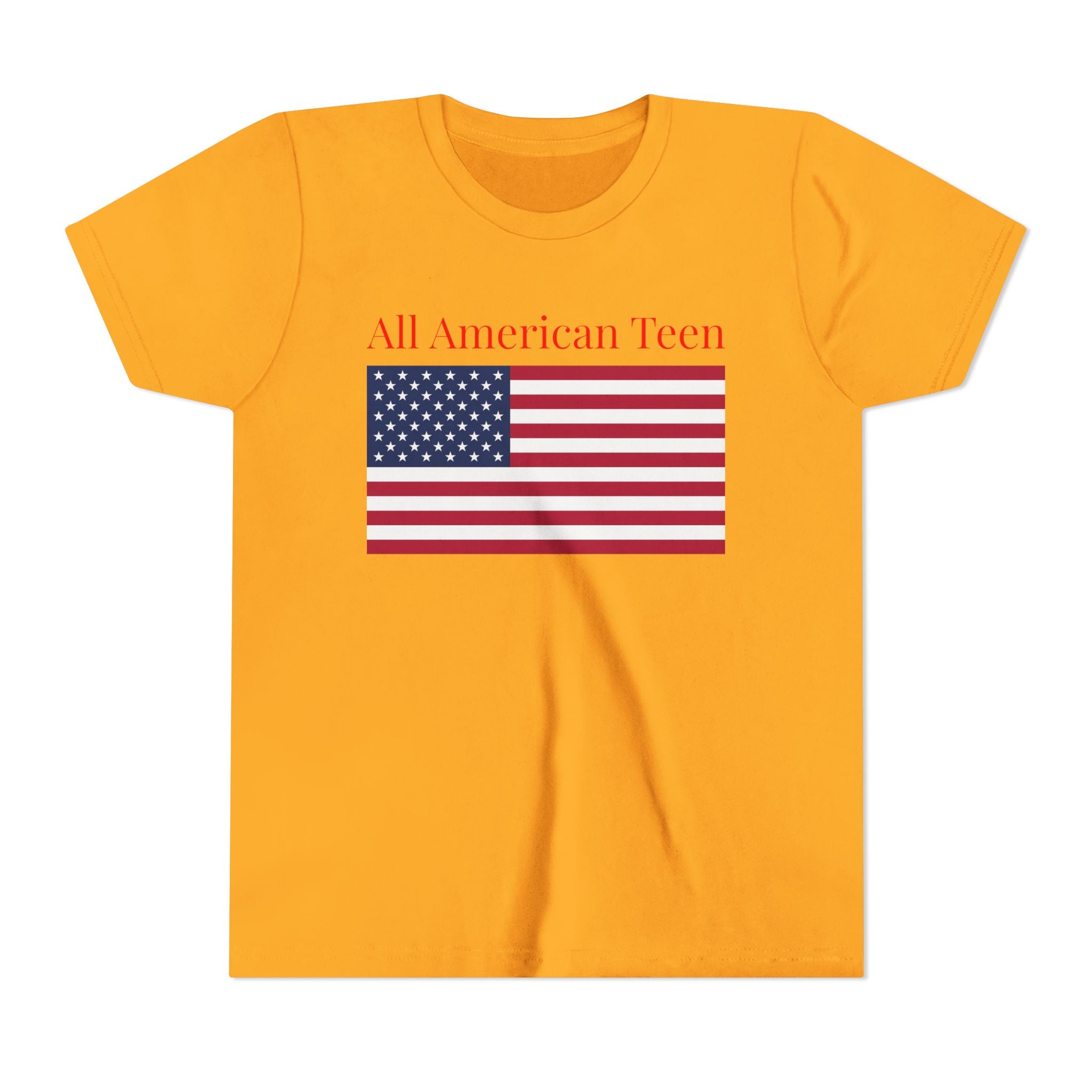 All American Teen Youth Tee - Patriotic American Flag Shirt for Teens