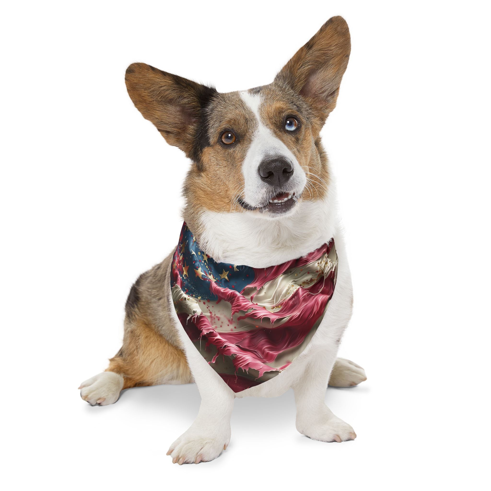 Patriotic American Flag Pet Bandana Collar – USA Stars & Stripes Dog Bandana
