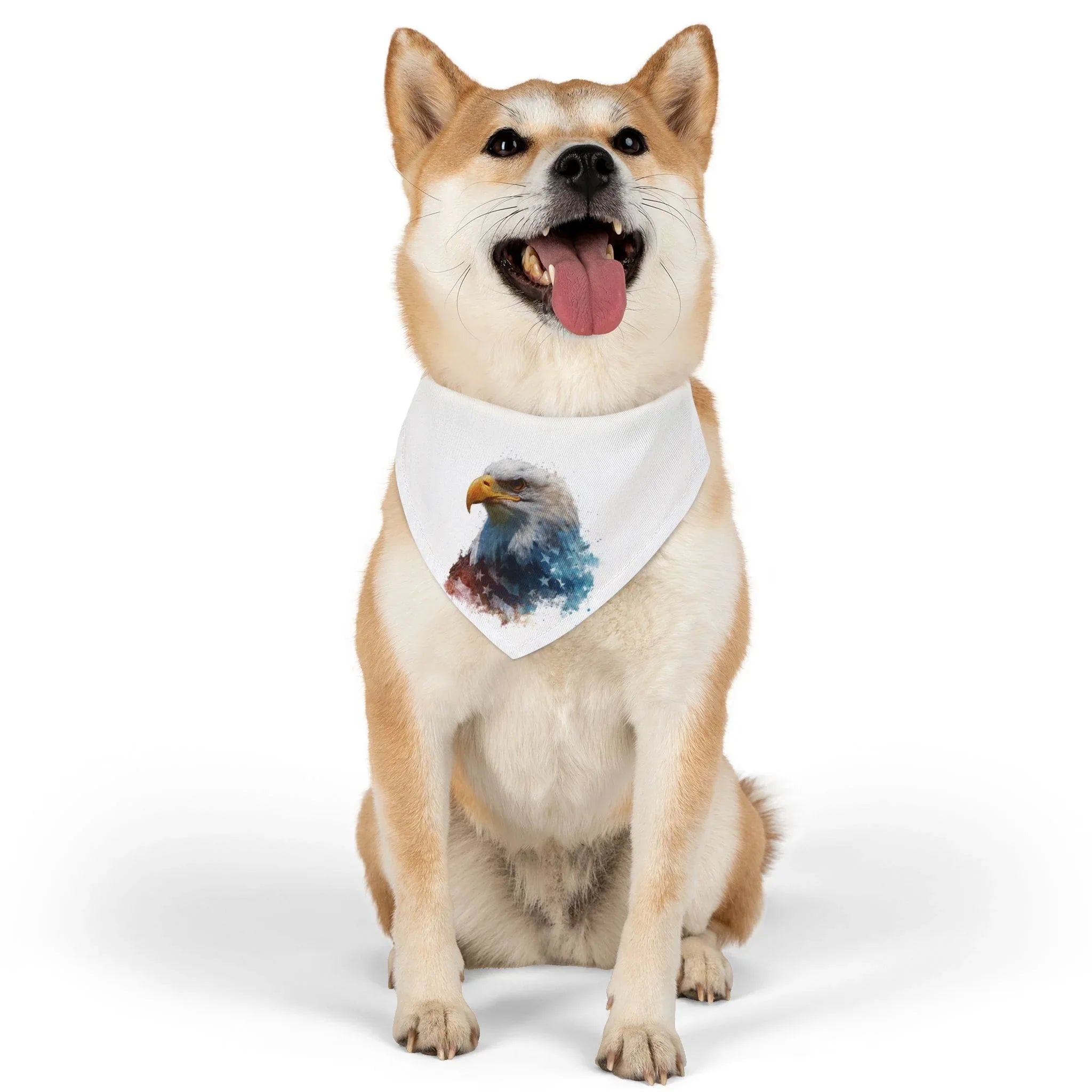 Eagle Watercolor Pet Bandana, Stylish Dog Collar, Nature Lover Gift, Outdoor Adventures, Pet Fashion Accessory, Dog Bandana - 250 USA Celebration