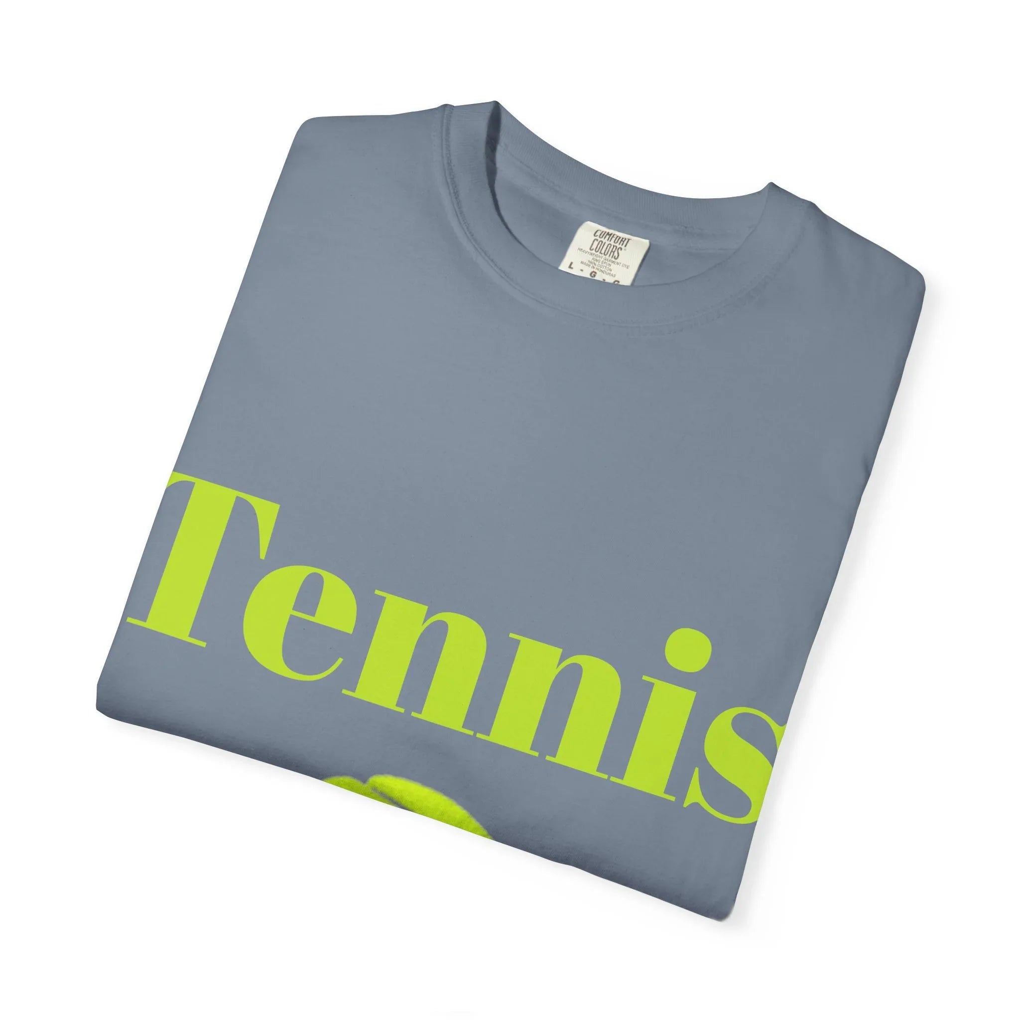 Tennis Ball Graphic Tee | Tennis Shirt, Neon Green Text - 250 USA Celebration
