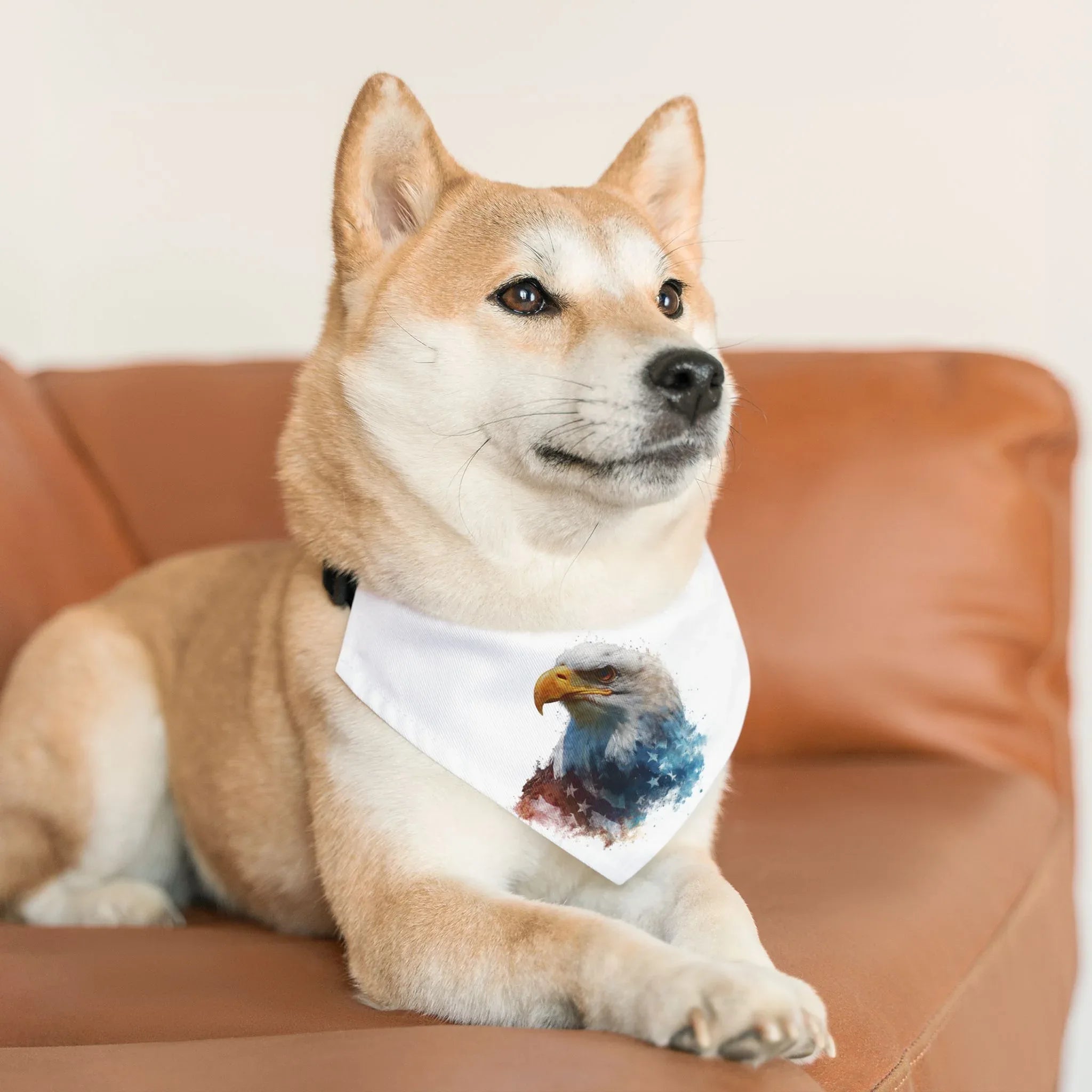 Eagle Watercolor Pet Bandana, Stylish Dog Collar, Nature Lover Gift, Outdoor Adventures, Pet Fashion Accessory, Dog Bandana - 250 USA Celebration