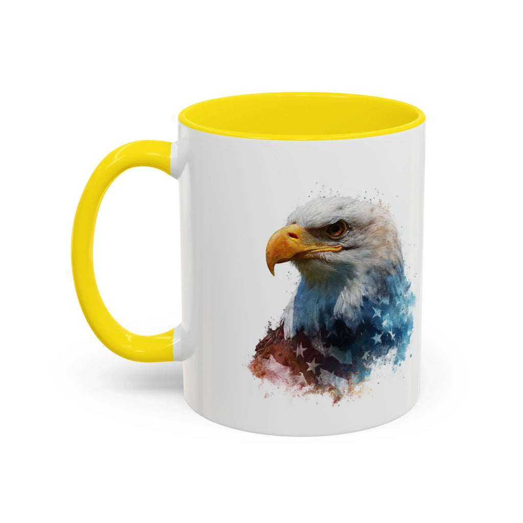American Bald Eagle watercolor, Coffee Mug | Patriotic flag design - 250 USA Celebration