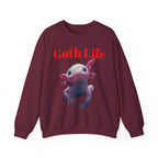Goth Life Axolotl Sweatshirt | Cute Goth Axolotl Illustration - 250 USA Celebration