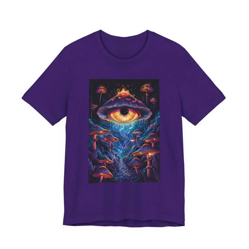 Glowing Third Eye Psychedelic Mushrooms T-Shirt | Neon Lava Lamp Blacklight - 250 USA Celebration