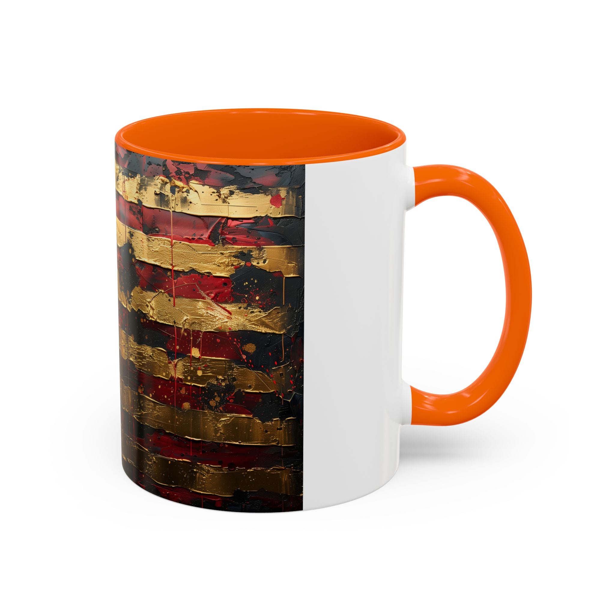 Distressed American Flag Accent Coffee Mug — Patriotic 11/15oz