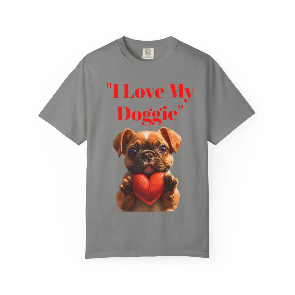 Cute French Bulldog Puppy Holding Red Heart T-shirt | Dog Lover Cartoon - 250 USA Celebration
