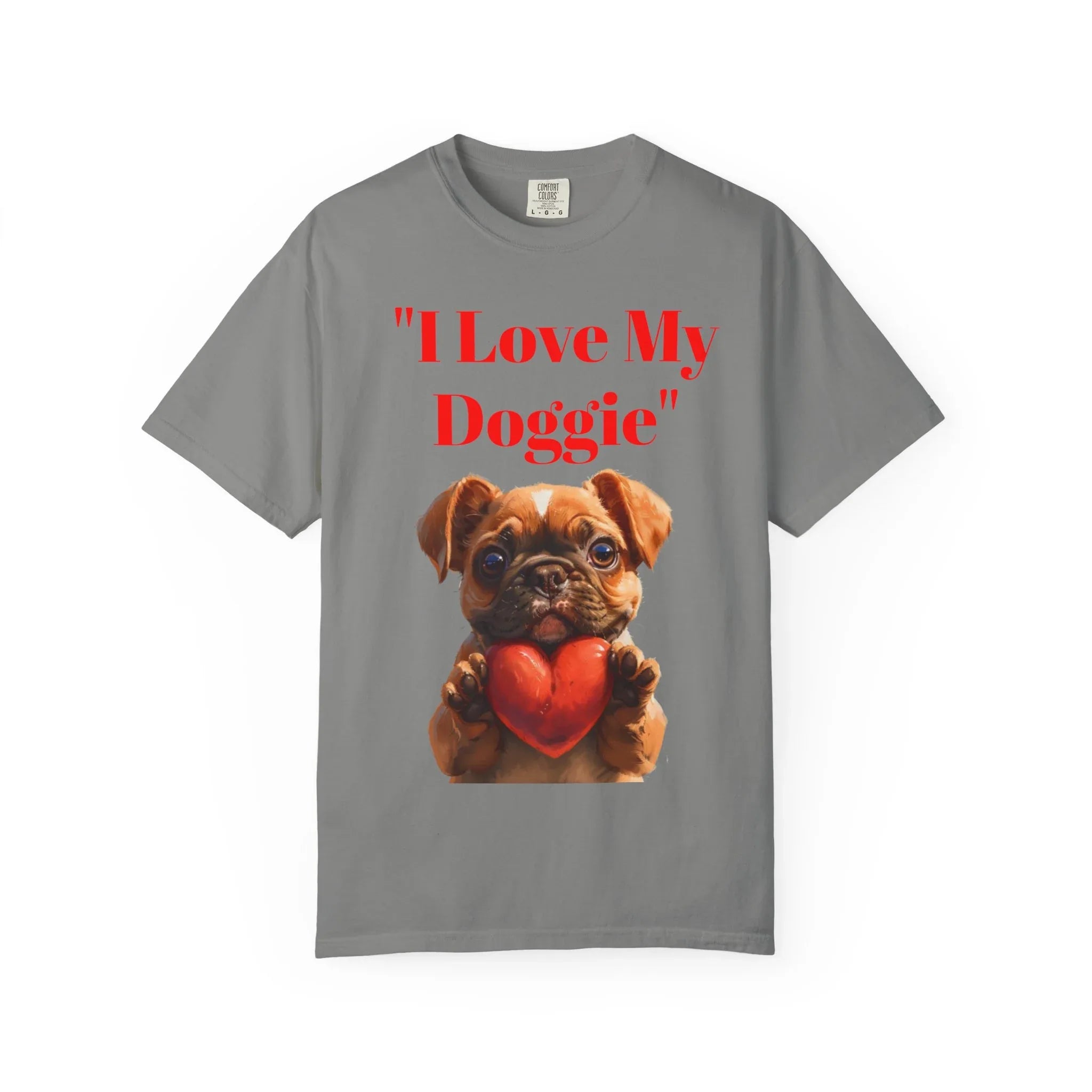 Cute French Bulldog Puppy Holding Red Heart T-shirt | Dog Lover Cartoon - 250 USA Celebration