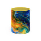 Colorful Mugs (11oz, 15oz) Intense abstract oil splat- coffee cup - 250 USA Celebration