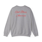 God Bless America Eagle Artwork crewneck sweatshirt | Patriotic eagle collage - 250 USA Celebration