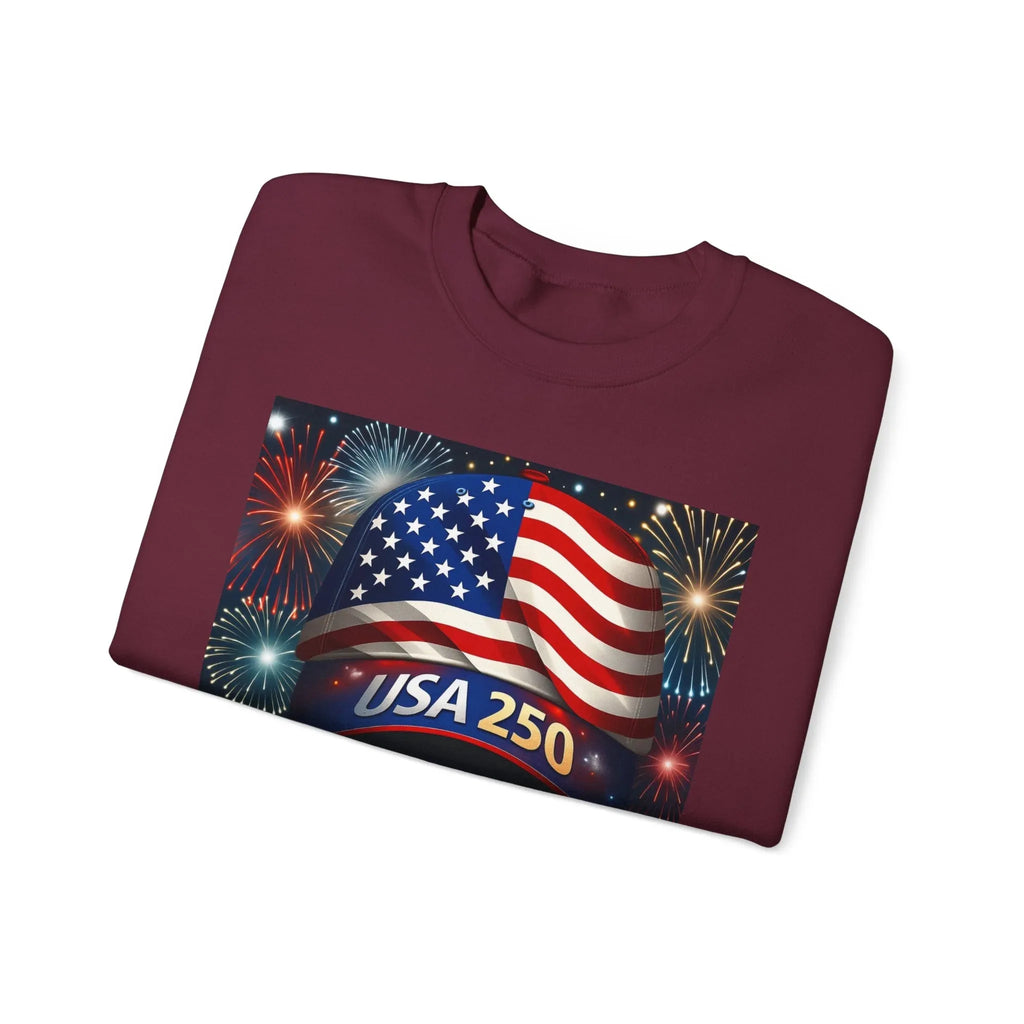 USA 250 American Flag Sweatshirt | 250th United States Celebration - 250 USA Celebration