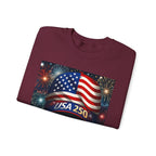 USA 250 American Flag Sweatshirt | 250th United States Celebration - 250 USA Celebration
