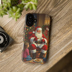 Santa Claus Storytime Tough Phone Case | Christmas holiday scene, kids and cookies - 250 USA Celebration