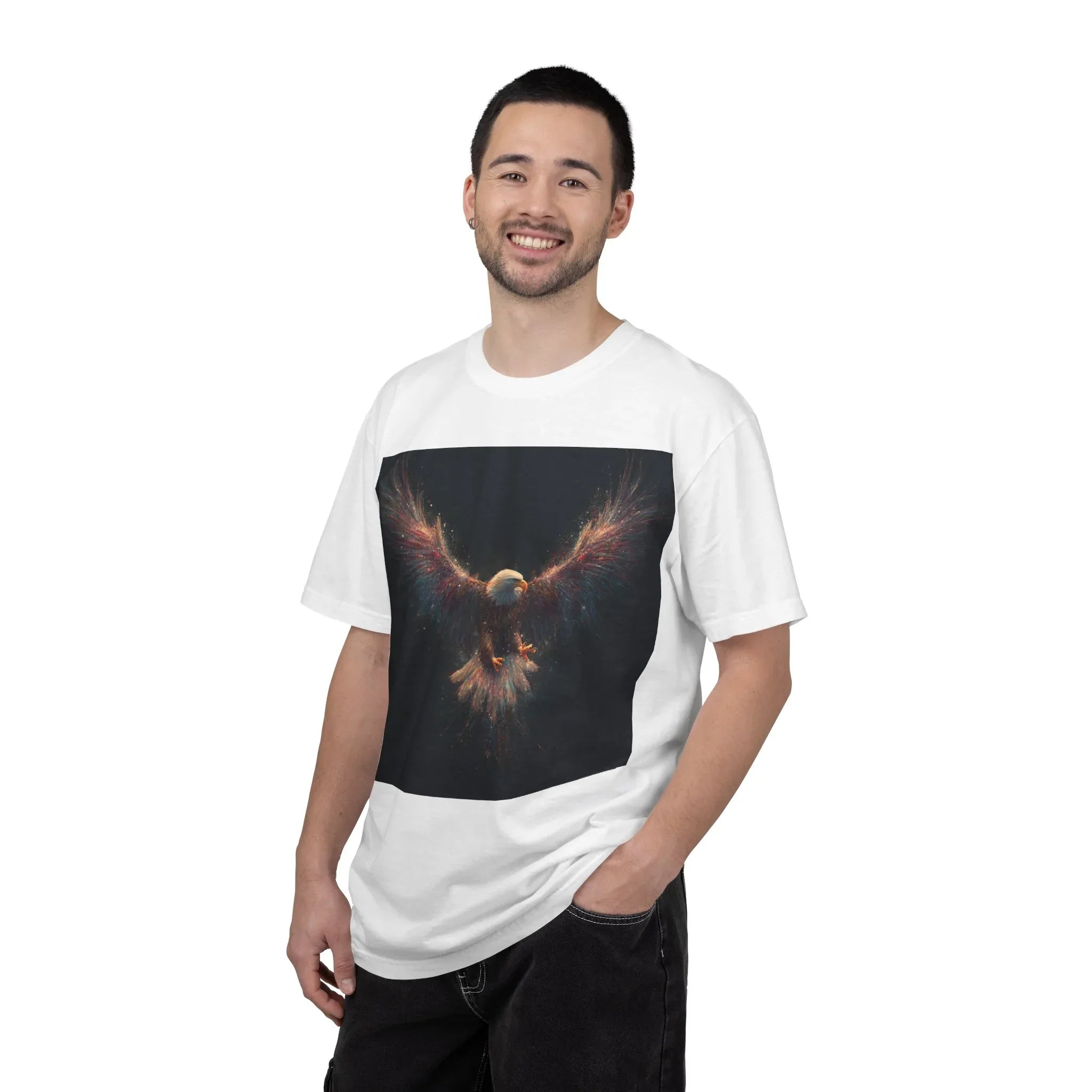 Galactic Phoenix Rising T-Shirt | Cosmic Bird Illustration - 250 USA Celebration
