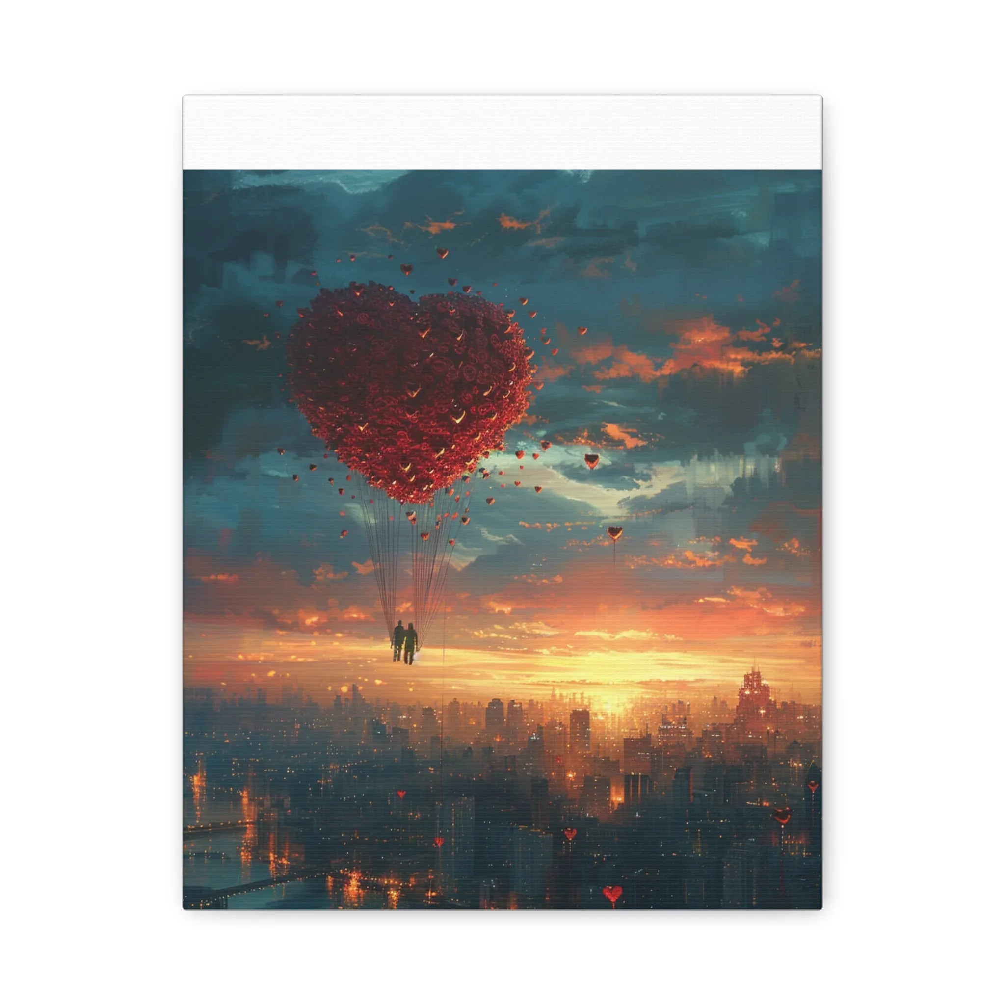 Romantic Canvas Wall Art, Love, Heart Balloon Art, Gift for Couples, Valentines Wall Decor, Valentine's Day Women's Merchandise, Valentines - 250 USA Celebration