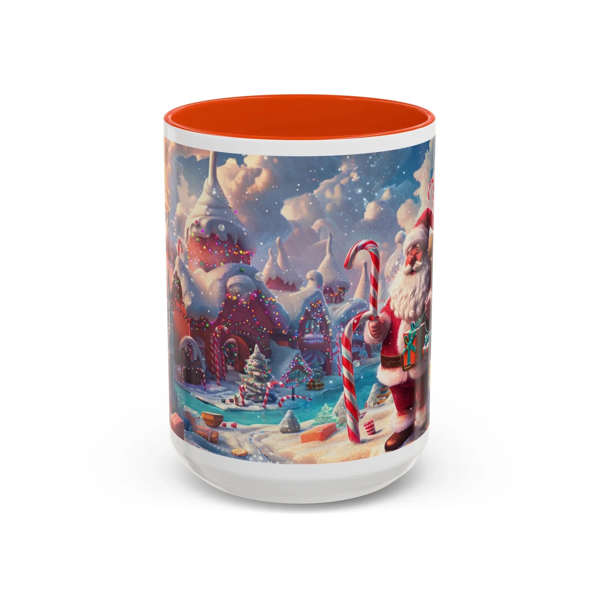 Festive Santa in Candy Wonderland mug | Holiday Christmas ceramic mug - 250 USA Celebration
