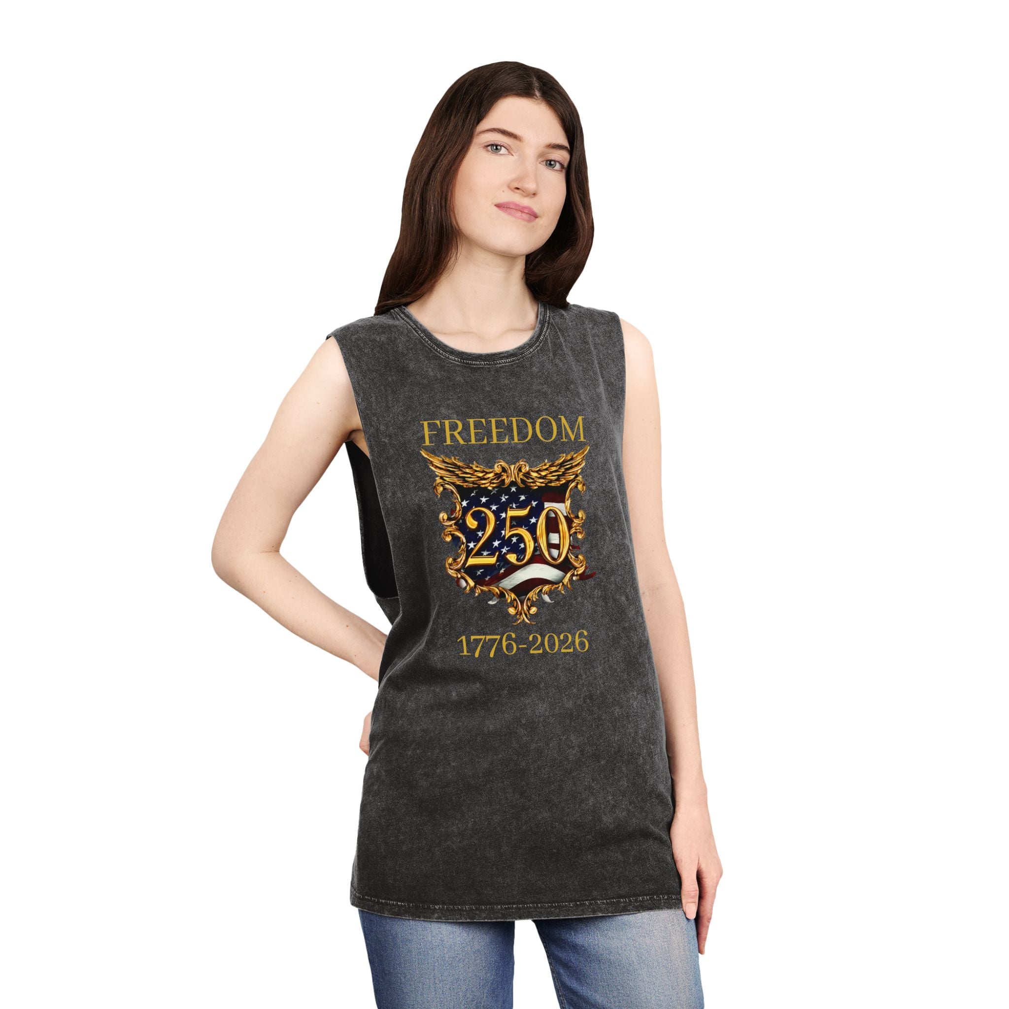 Freedom 250 Tank Top – 1776–2026 American Anniversary Stonewash Tank