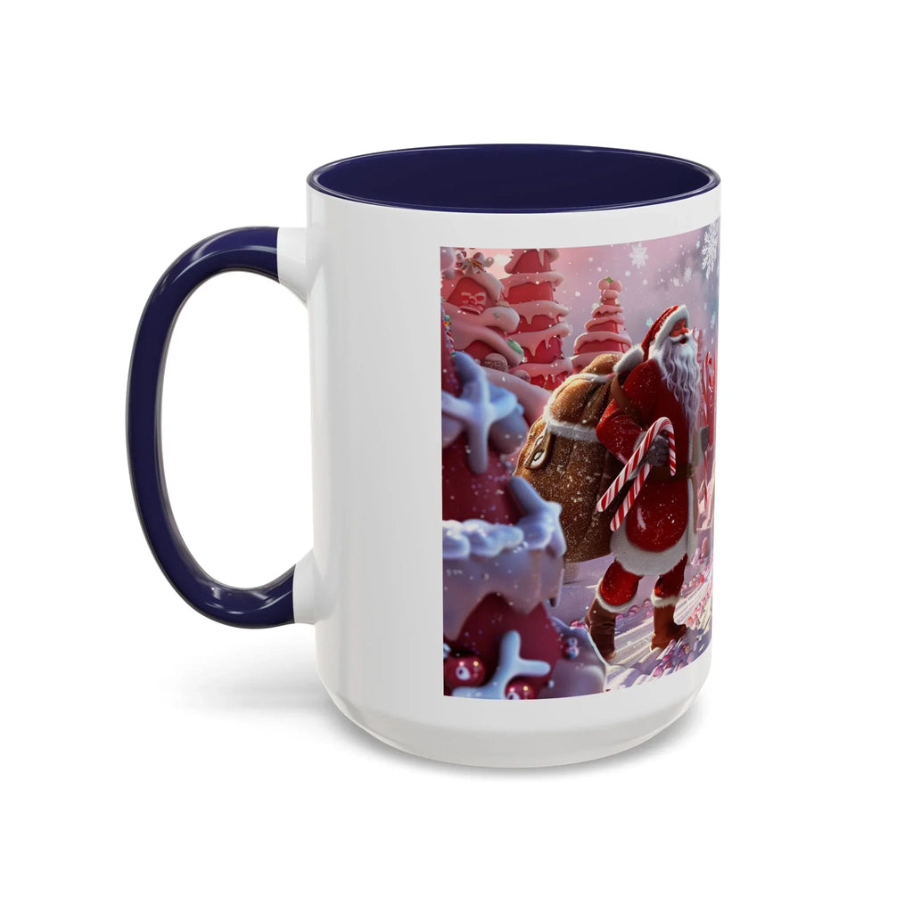Coffee Mug, Festive Santa in Candy Wonderland, 11oz, 15oz, Tim Burton Style, Whimsical Holiday Cup, Christmas Gift, Hot Cocoa Mug - 250 USA Celebration