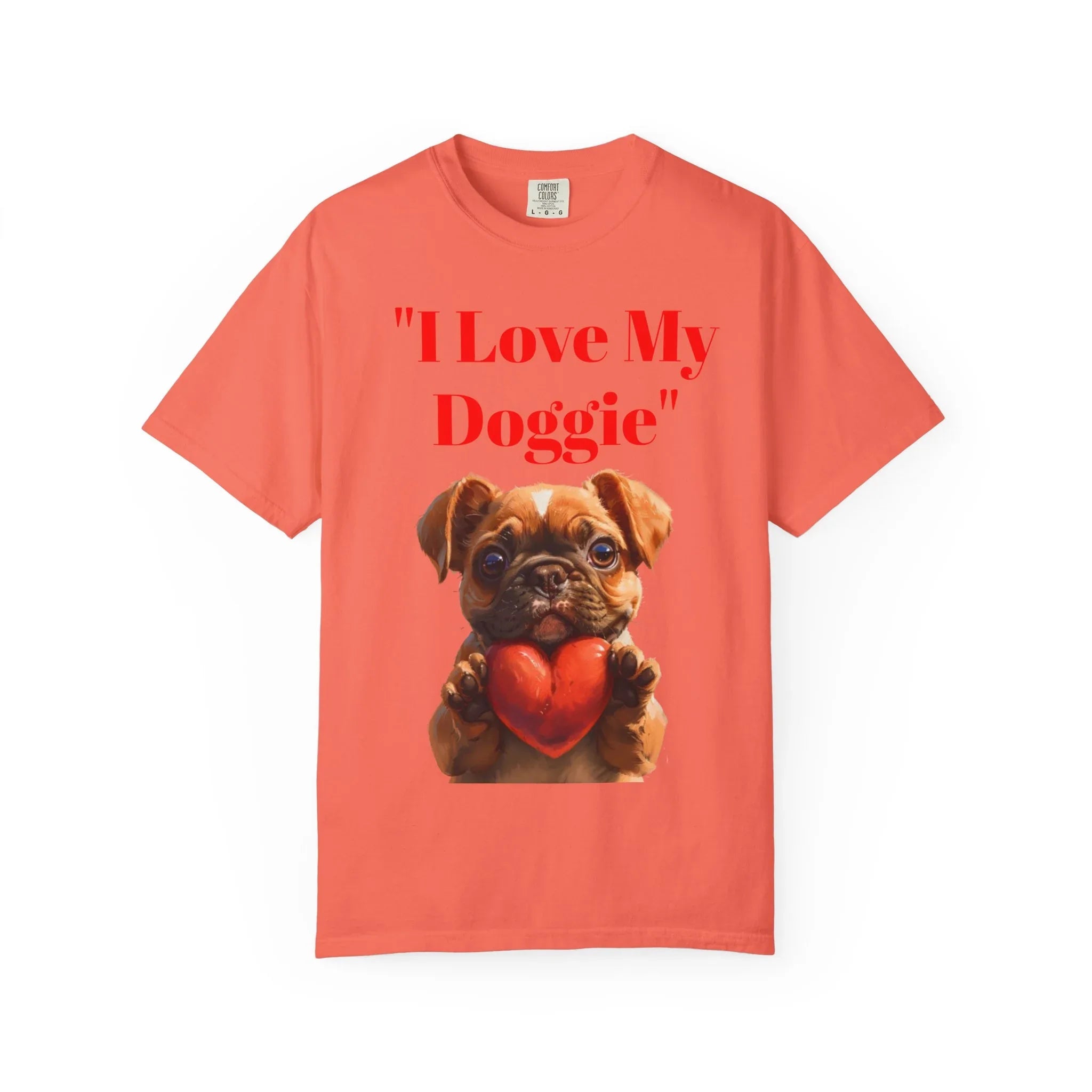 Cute French Bulldog Puppy Holding Red Heart T-shirt | Dog Lover Cartoon - 250 USA Celebration