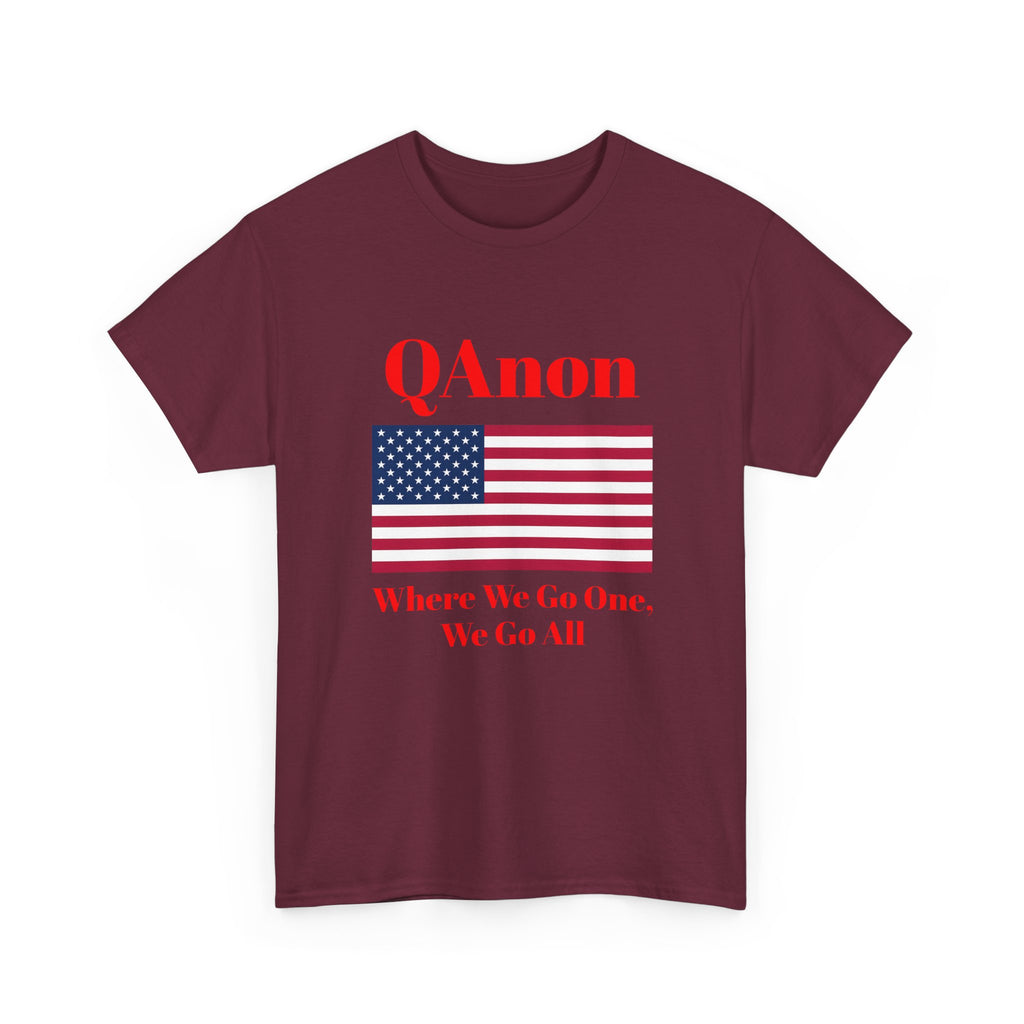 T‑Shirt — QAnon American Flag "Where We Go One, We Go All"
