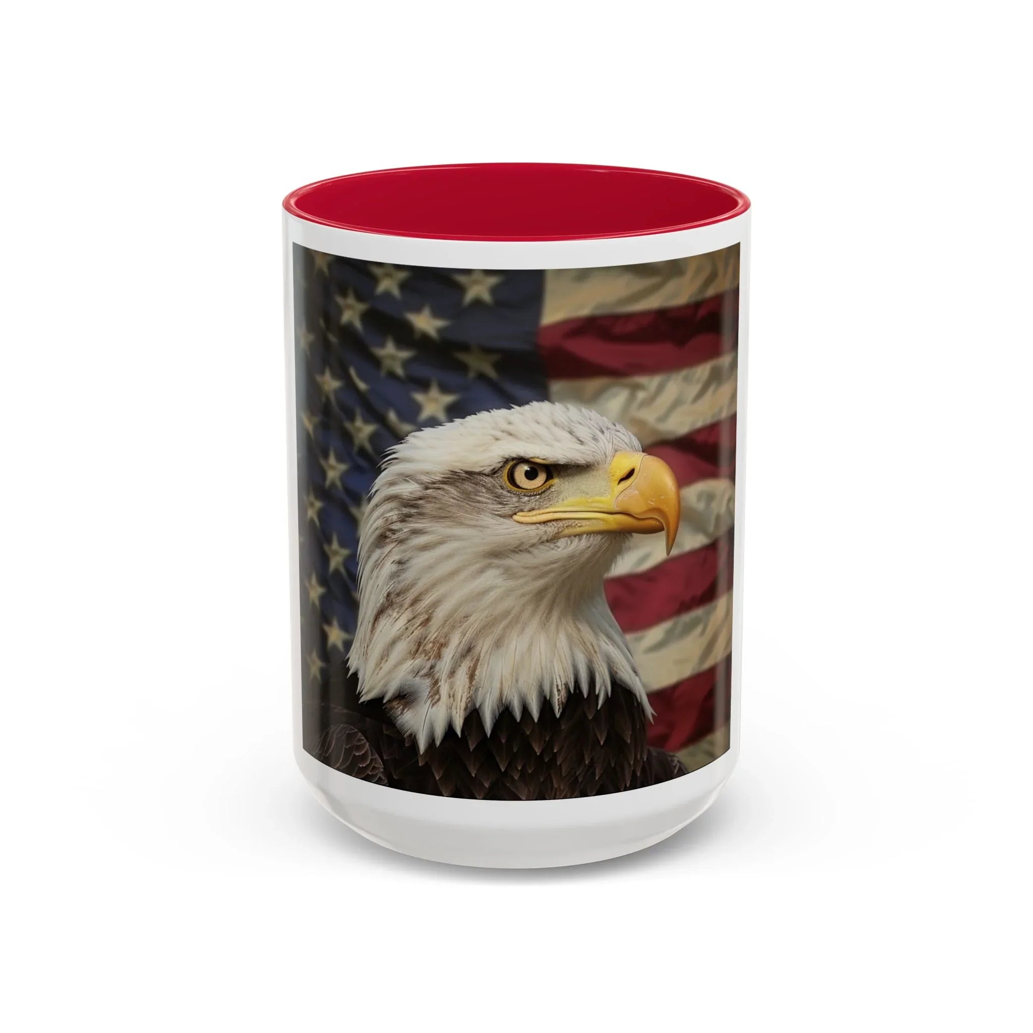 Colorful Mugs (11oz, 15oz) American eagle with American flag, fireworks all around the eagle, patriotic themed - 250 USA Celebration