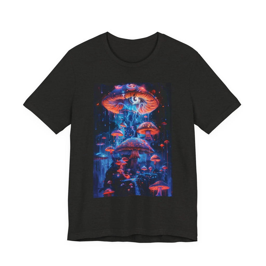 Glowing Third Eye Psychedelic Mushrooms T-Shirt | Neon Lava Lamp Blacklight - 250 USA Celebration