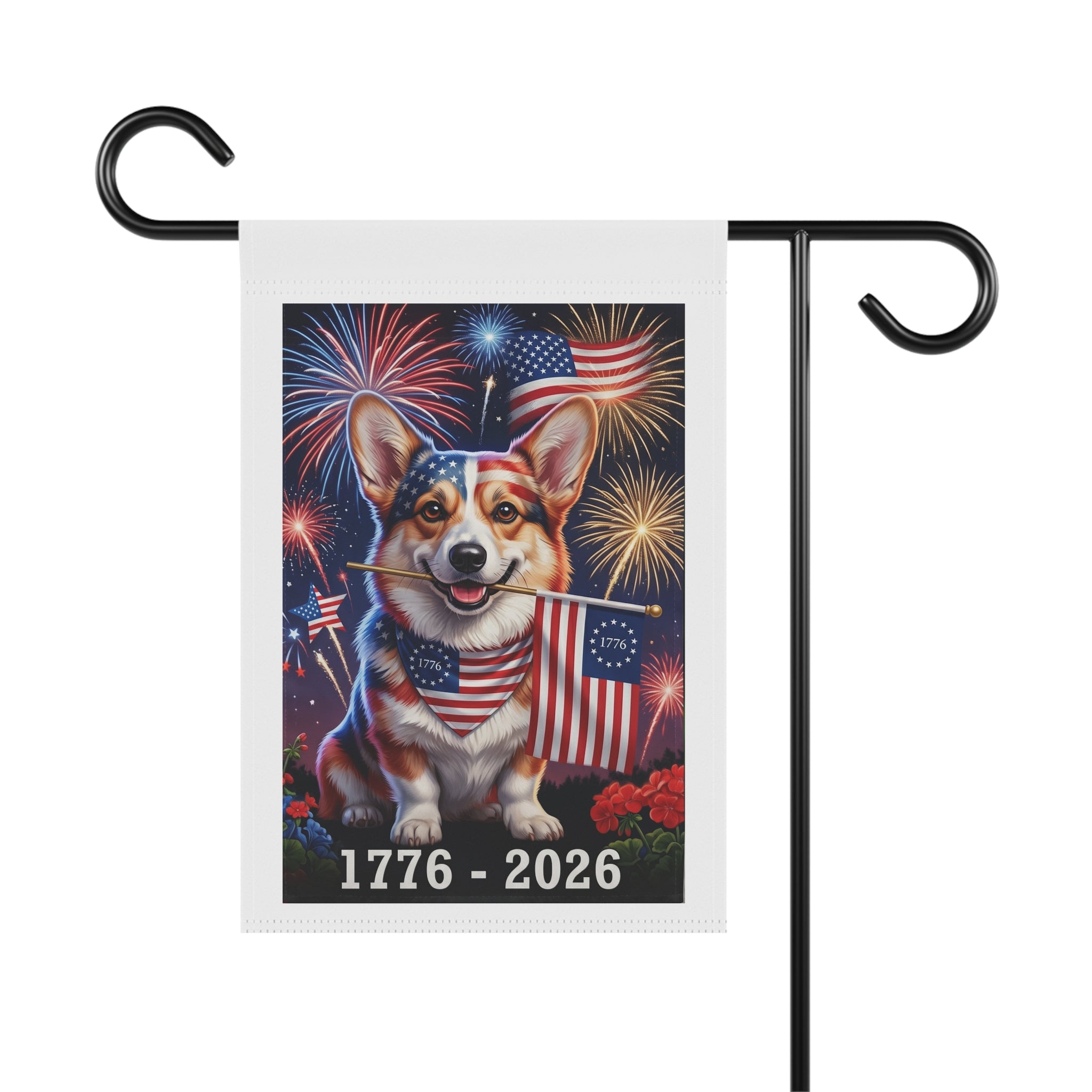 Official USA 250th Anniversary Patriotic Corgi Garden Flag